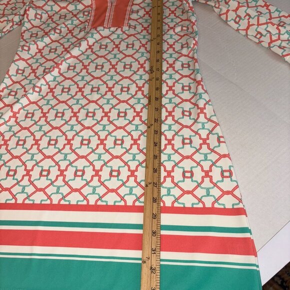 CABANA LIFE Napa Embroidered Split Neck Tunic- Mini Dress 3/4 Sleeve UPF 50 - S - Picture 6 of 9